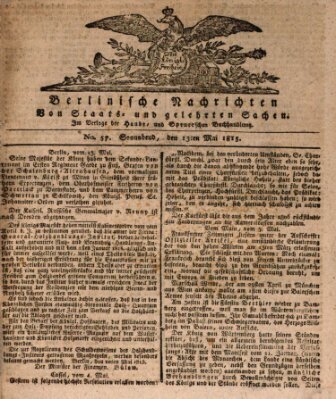 Berlinische Nachrichten von Staats- und gelehrten Sachen Samstag 13. Mai 1815