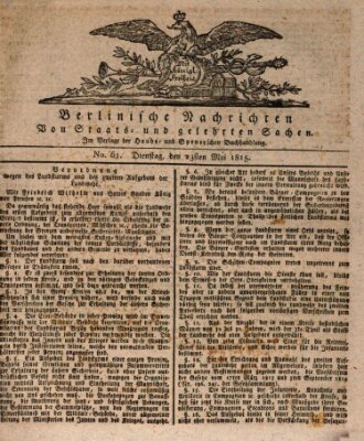 Berlinische Nachrichten von Staats- und gelehrten Sachen Dienstag 23. Mai 1815