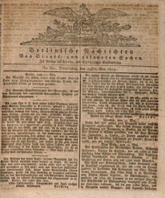 Berlinische Nachrichten von Staats- und gelehrten Sachen Donnerstag 25. Mai 1815