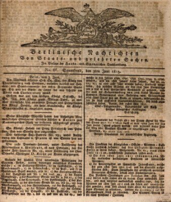 Berlinische Nachrichten von Staats- und gelehrten Sachen Samstag 3. Juni 1815