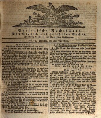 Berlinische Nachrichten von Staats- und gelehrten Sachen Dienstag 4. Juli 1815