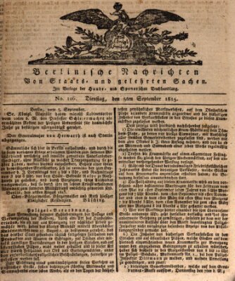 Berlinische Nachrichten von Staats- und gelehrten Sachen Dienstag 5. September 1815