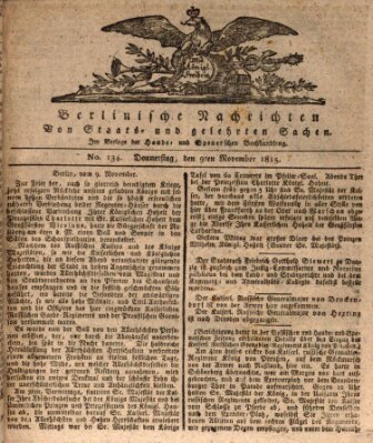 Berlinische Nachrichten von Staats- und gelehrten Sachen Donnerstag 9. November 1815