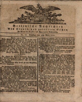 Berlinische Nachrichten von Staats- und gelehrten Sachen Dienstag 5. März 1816