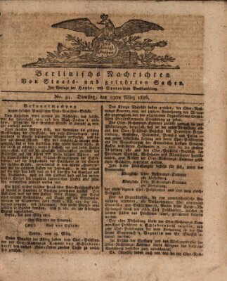 Berlinische Nachrichten von Staats- und gelehrten Sachen Dienstag 19. März 1816