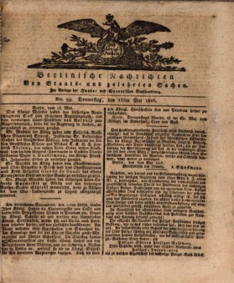 Berlinische Nachrichten von Staats- und gelehrten Sachen Donnerstag 16. Mai 1816