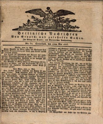 Berlinische Nachrichten von Staats- und gelehrten Sachen Samstag 18. Mai 1816