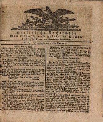 Berlinische Nachrichten von Staats- und gelehrten Sachen Samstag 25. Mai 1816