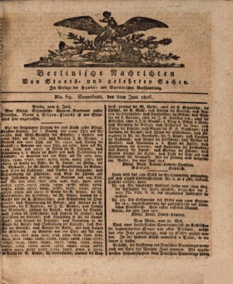 Berlinische Nachrichten von Staats- und gelehrten Sachen Samstag 8. Juni 1816