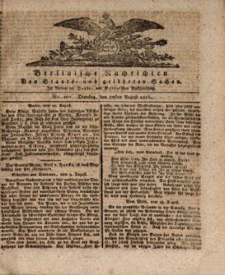 Berlinische Nachrichten von Staats- und gelehrten Sachen Dienstag 20. August 1816