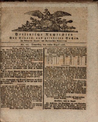 Berlinische Nachrichten von Staats- und gelehrten Sachen Donnerstag 22. August 1816