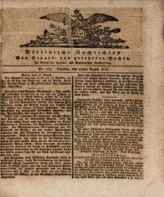 Berlinische Nachrichten von Staats- und gelehrten Sachen Dienstag 27. August 1816