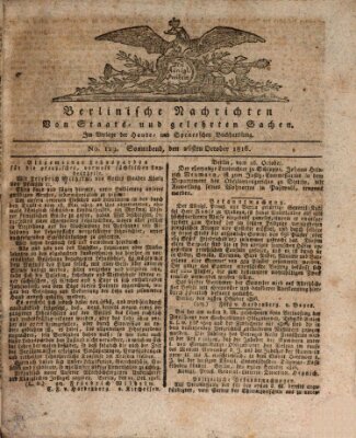 Berlinische Nachrichten von Staats- und gelehrten Sachen Samstag 26. Oktober 1816