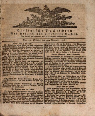 Berlinische Nachrichten von Staats- und gelehrten Sachen Dienstag 5. November 1816