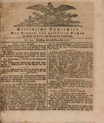 Berlinische Nachrichten von Staats- und gelehrten Sachen Dienstag 3. Dezember 1816