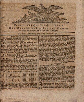 Berlinische Nachrichten von Staats- und gelehrten Sachen Donnerstag 19. Dezember 1816