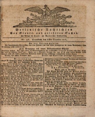 Berlinische Nachrichten von Staats- und gelehrten Sachen Samstag 28. Dezember 1816