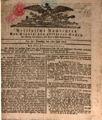 Berlinische Nachrichten von Staats- und gelehrten Sachen Dienstag 1. Juli 1817