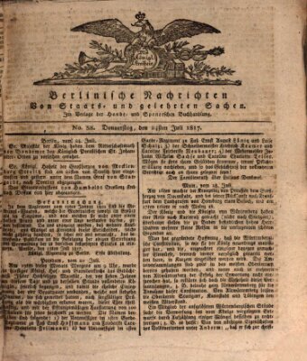 Berlinische Nachrichten von Staats- und gelehrten Sachen Donnerstag 24. Juli 1817