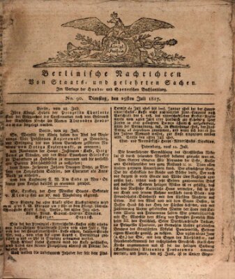 Berlinische Nachrichten von Staats- und gelehrten Sachen Dienstag 29. Juli 1817