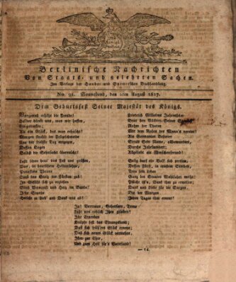 Berlinische Nachrichten von Staats- und gelehrten Sachen Samstag 2. August 1817