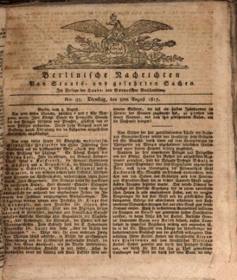 Berlinische Nachrichten von Staats- und gelehrten Sachen Dienstag 5. August 1817