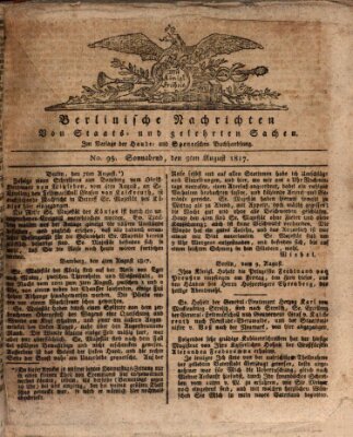 Berlinische Nachrichten von Staats- und gelehrten Sachen Samstag 9. August 1817