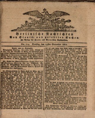 Berlinische Nachrichten von Staats- und gelehrten Sachen Dienstag 23. September 1817