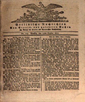 Berlinische Nachrichten von Staats- und gelehrten Sachen Dienstag 14. Oktober 1817