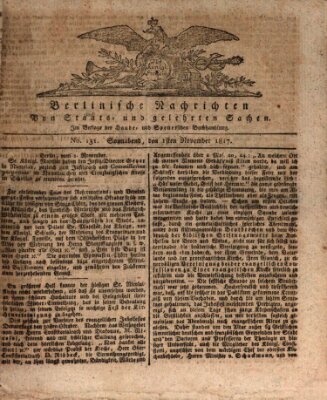 Berlinische Nachrichten von Staats- und gelehrten Sachen Samstag 1. November 1817