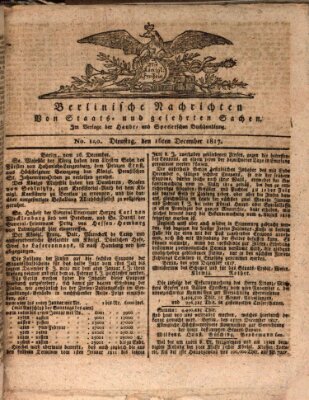 Berlinische Nachrichten von Staats- und gelehrten Sachen Dienstag 16. Dezember 1817