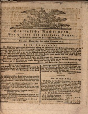 Berlinische Nachrichten von Staats- und gelehrten Sachen Donnerstag 25. Dezember 1817