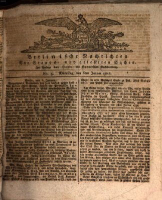 Berlinische Nachrichten von Staats- und gelehrten Sachen Dienstag 6. Januar 1818