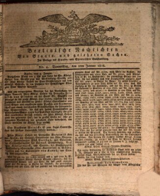 Berlinische Nachrichten von Staats- und gelehrten Sachen Donnerstag 8. Januar 1818