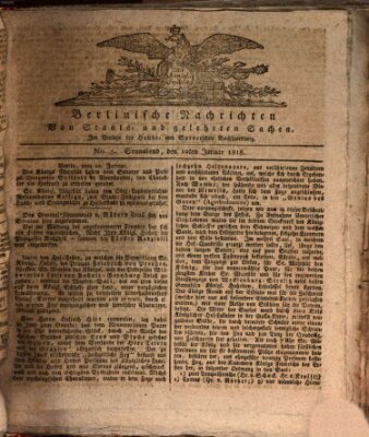 Berlinische Nachrichten von Staats- und gelehrten Sachen Samstag 10. Januar 1818