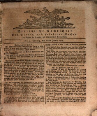 Berlinische Nachrichten von Staats- und gelehrten Sachen Dienstag 20. Januar 1818