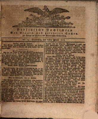 Berlinische Nachrichten von Staats- und gelehrten Sachen Donnerstag 29. Januar 1818