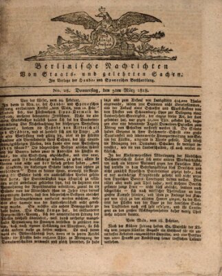 Berlinische Nachrichten von Staats- und gelehrten Sachen Donnerstag 5. März 1818