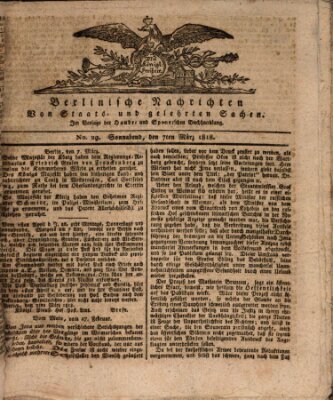 Berlinische Nachrichten von Staats- und gelehrten Sachen Samstag 7. März 1818