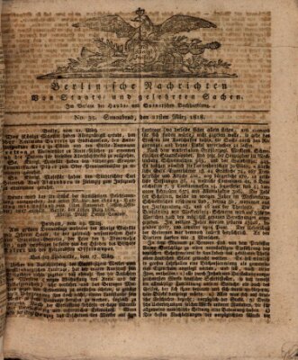 Berlinische Nachrichten von Staats- und gelehrten Sachen Samstag 21. März 1818