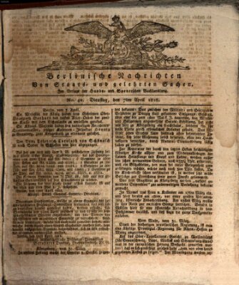 Berlinische Nachrichten von Staats- und gelehrten Sachen Dienstag 7. April 1818