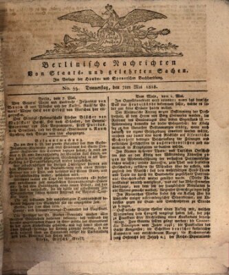 Berlinische Nachrichten von Staats- und gelehrten Sachen Donnerstag 7. Mai 1818