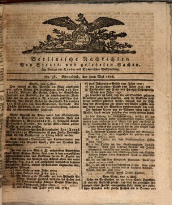 Berlinische Nachrichten von Staats- und gelehrten Sachen Samstag 9. Mai 1818