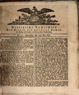 Berlinische Nachrichten von Staats- und gelehrten Sachen Donnerstag 14. Mai 1818