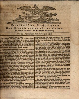 Berlinische Nachrichten von Staats- und gelehrten Sachen Samstag 16. Mai 1818