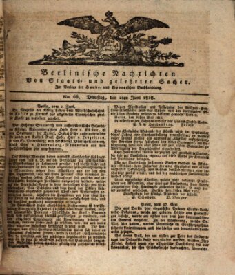 Berlinische Nachrichten von Staats- und gelehrten Sachen Dienstag 2. Juni 1818