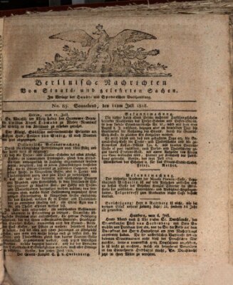 Berlinische Nachrichten von Staats- und gelehrten Sachen Samstag 11. Juli 1818