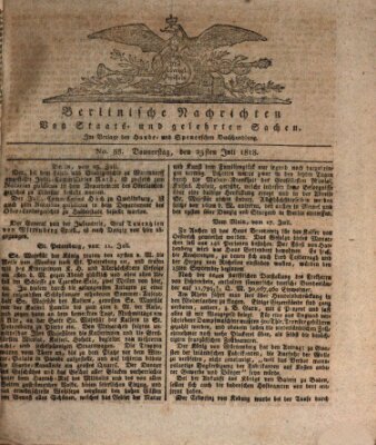 Berlinische Nachrichten von Staats- und gelehrten Sachen Donnerstag 23. Juli 1818