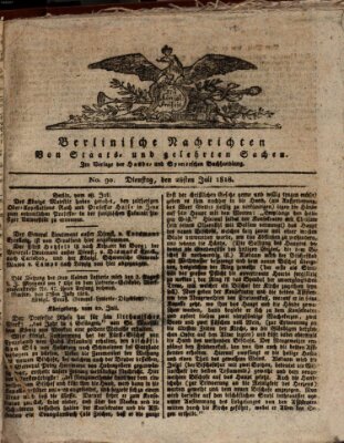 Berlinische Nachrichten von Staats- und gelehrten Sachen Dienstag 28. Juli 1818