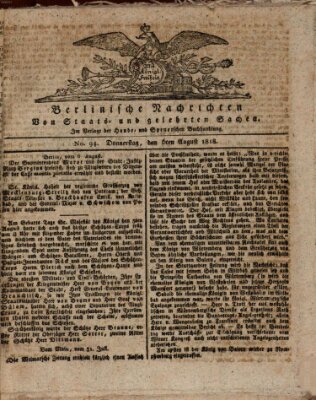 Berlinische Nachrichten von Staats- und gelehrten Sachen Donnerstag 6. August 1818